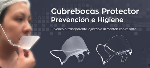 Imagen 2 de 3 de 10 Paq Cubrebocas Mascarillas Reutilizables Plástico Lavable