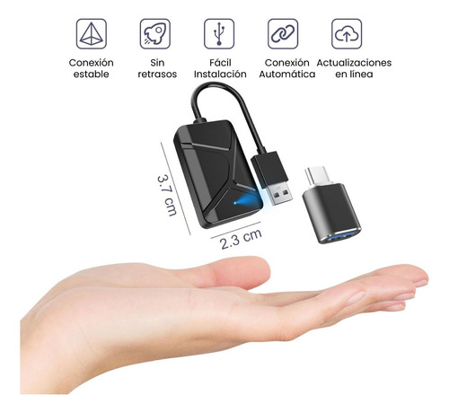 Adaptador Carplay Android Auto Inalámbrico iPhone Y Android