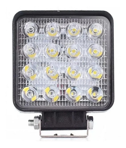 Imagem 4 de 6 de Par Farol Auxiliar Milha Led Azul 48w Quadrado Caminhão Jeep