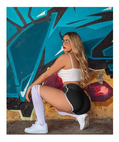 Pantalones Cortos De Cadera Sexy Elásticos Para Mujer