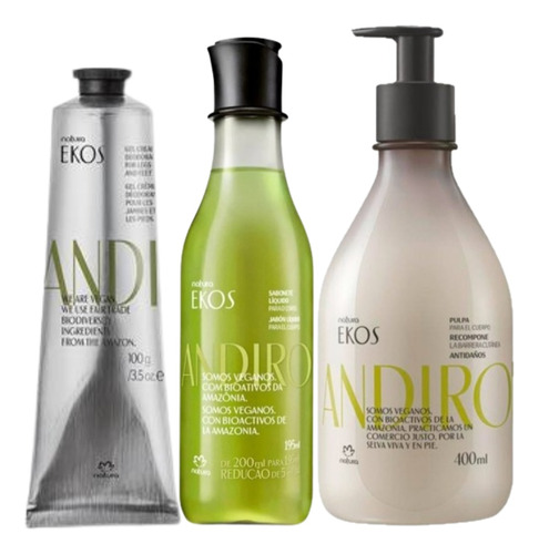 Kit Ekos Andiroba Crema Antidaños Fluido Jabón Natura