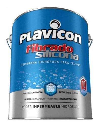 Plavicon Fibrado Silicona 4kg Impermeabilizante Techos