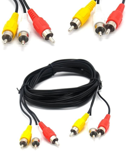 Imagen 6 de 9 de Cable Triple Rca 5 Metros 3r-3r/t-015 Para Audio Y Video/ev
