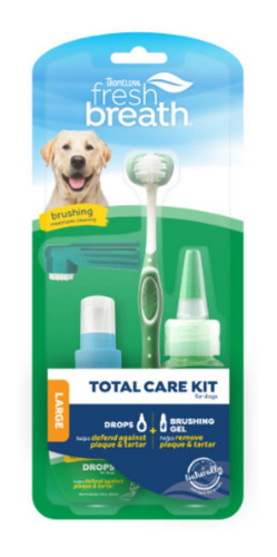 Kit Dental Total Para Perros Grandes Tropiclean Sabor Menta