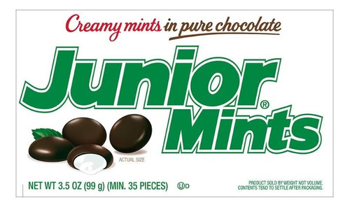 Junior Mints Mentas Cubiertas Dark Chocolate 99g 2 Pack