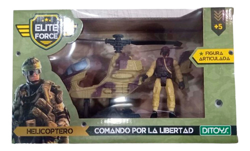 Figura De Acción Helicóptero Militar Con Soldado Ditoys