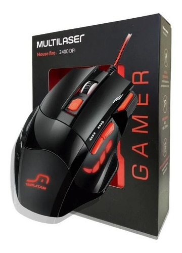 Kit 2 Mouse Gamer Multilaser 2400 Dpi Usb Mo236 + Nfe