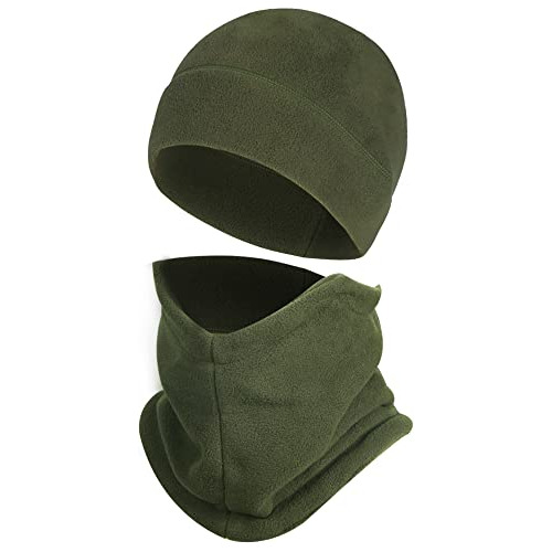 Thicker Fleece Skull Cap Neck Gaiter Set Invierno Sombrero D