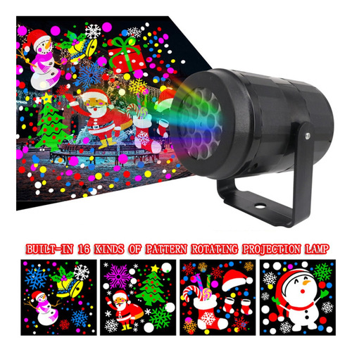 Proyector Reflector Christmas Led 16 Dibujos Navideños.