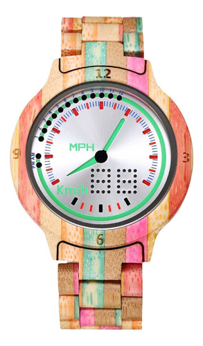 Rorios Reloj Para Hombre Vision Reloj De Madera Pantalla Led