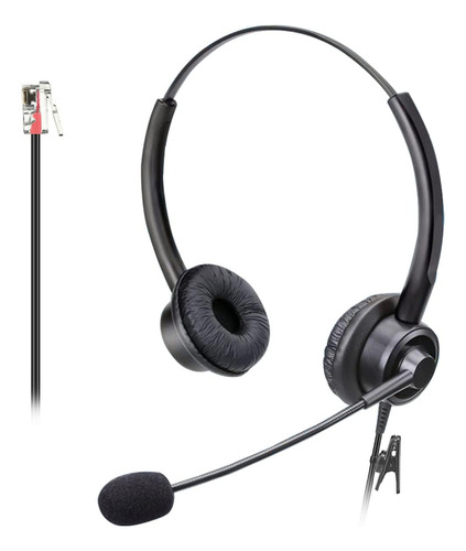 Rj9 Phone Headset For Office Phones With Noise Cancelli...
