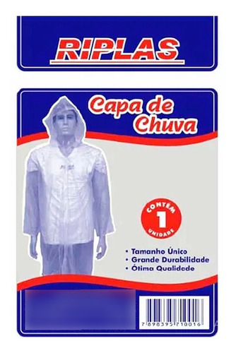 Capa De Chuva Descartável De Plástico 1pç