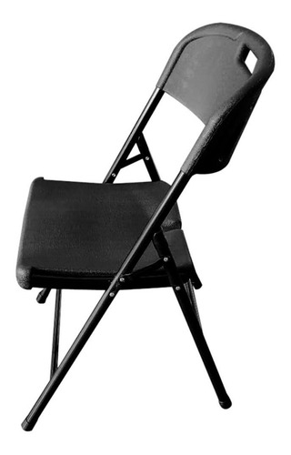 Silla Plegable Negra Para Camping Jardín Reforzada