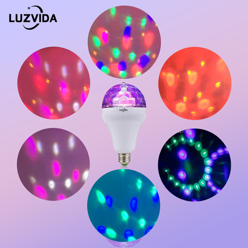 Luzvida Luces De Escenario Fiestas Base E27 Bombillas Giratorias De Color,dj Luces Lamparas Led Bombilla Estroboscópica Disco Bola, Fiesta De Cumpleaños O Club Bar Cabezas Roboticas Traje Robot Led