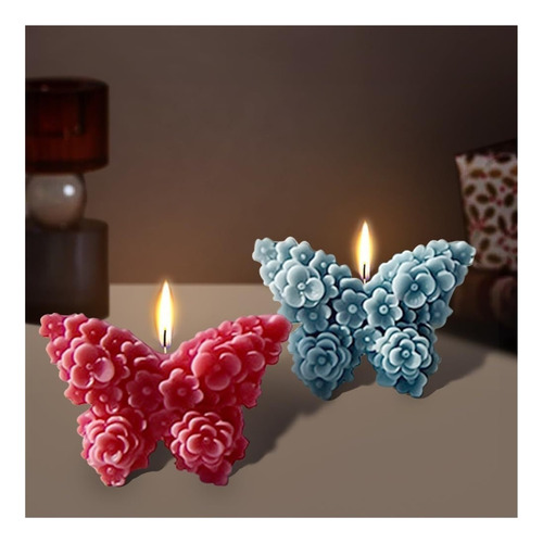 Molde De Silicona Flores Mariposas Velas Aromáticas -