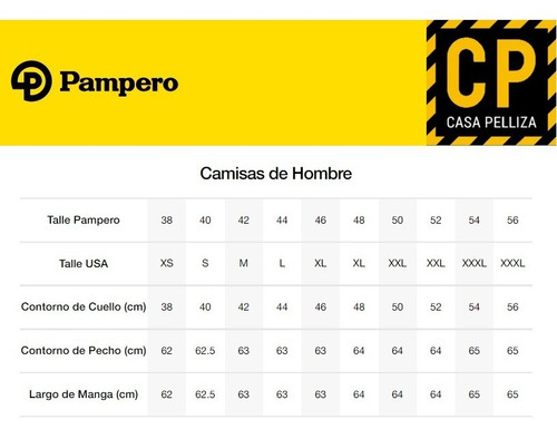 Imagen 4 de 6 de Camisa De Jean Pampero Hombre De Trabajo - Talle 38 A 56