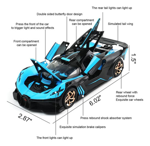 Modelo De Coche Deportivo Bugatti Bolide Fundido A Presión