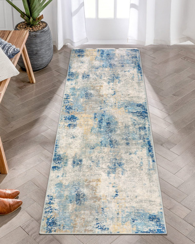 Alfombra Carpet Runner Lahome, Moderna Y Abstracta, 2 X 7 Pi
