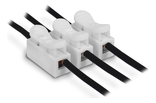 Kit 100 Conector De Emenda Mola 3 Vias Cabos 0,5 A 2,5mm