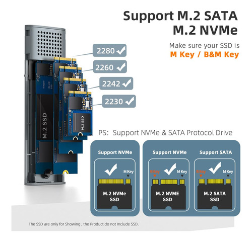 Maiwo M.2 Ssd Enclosure Adapter,usb 3.2 Gen 2 Vkxjw
