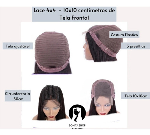 Front Lace Wig Peruca Natural Bob Repartição Livre 30cm
