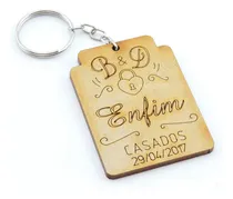 Comprar 100 Chaveiros Personalizados Mdf Casamento Casados 1