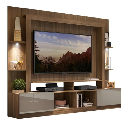 Estante Com Leds Tv 65 Multimóveis Berlim Fg3392 Mad/fumê