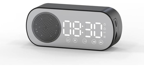 Reloj Despertador Digital Bluetooth Con Bocina Altavoz Mic Color Negro