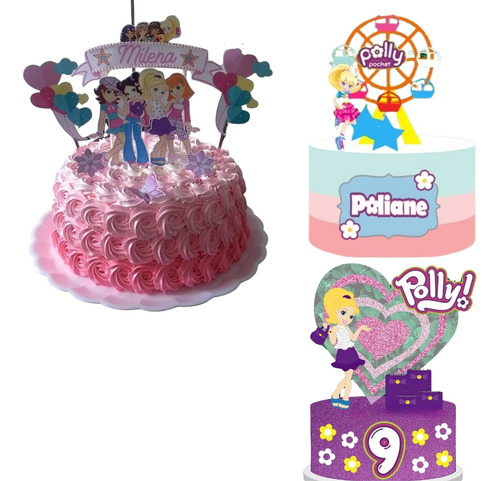 Arquivo Corte Topo De Bolo - Polly Pocket 03 Temas Combo