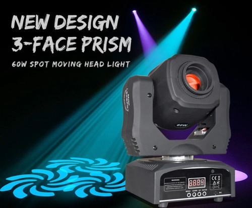 Imagen 2 de 6 de Cabeza Móvil Robótica Spot Led 60w 3 Prismas Giratorio
