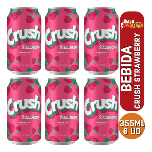 Bebida Gaseosa - Crush Strawberry Lata 355ml