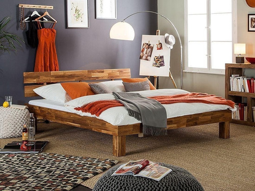 Imagen 1 de 4 de Cama Doble De Madera Maciza 100% Flormorado Ref: Maciza41