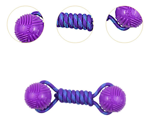 Toy De Masticación De Bola De Cuerda Para Perros, Púrpura