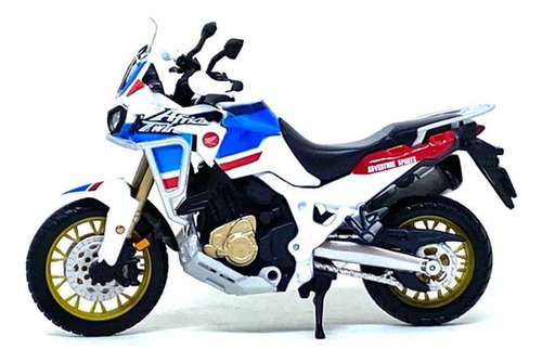 Miniatura Moto Honda Africa Twin Adventure 1:18 Burago Cor Branco