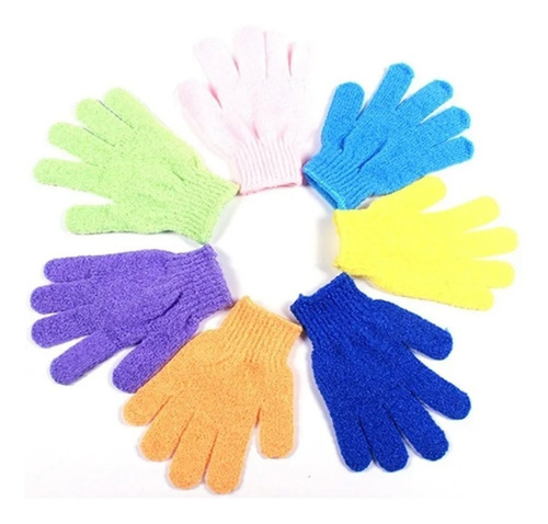 Imagen 2 de 7 de Pack 6 Guantes Exfoliantes Corporales Para Ducha Limpieza