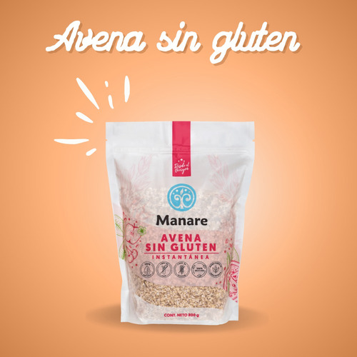 Avena Integral Instantánea Sin Gluten Manare - 800g