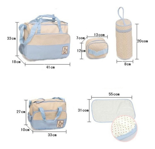 Juego De Bolsas De Pañales 5 Bolsas Mochila De Viaje Multius