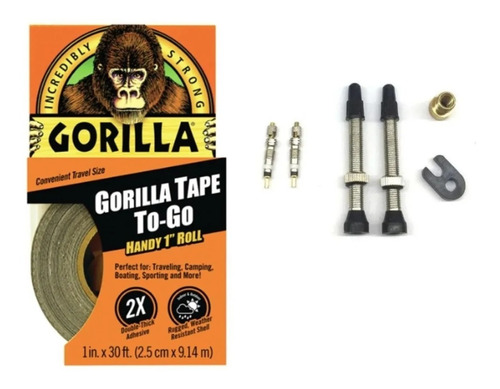 Kit Tubeless Gorilla Cinta + Valvulas + Obus+ Adaptador 