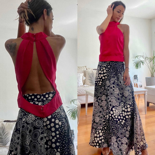 Imagen 3 de 5 de Remera Blusa Mujer Noche Fiesta Eventos Escote Seda Moda
