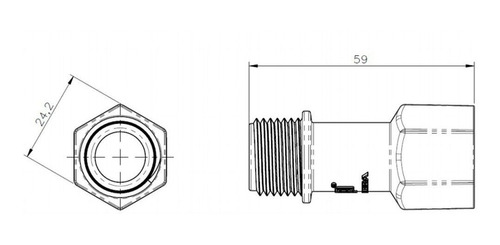 Prolongador Para Torneira 40mm 1/2 Adaptador 3/4 Herc