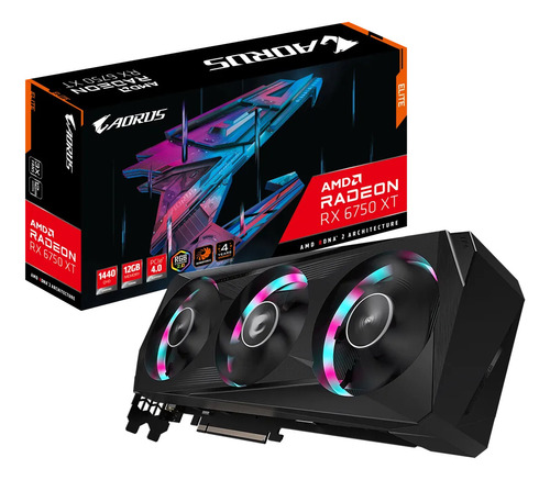 Tarjeta De Video Aourus Radeon Rx 6750 Xt Elite 12g 