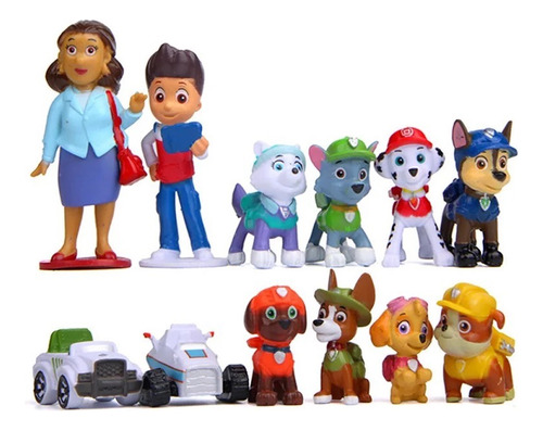 Figuras Paw Patrol Patrulla Canina Set X 12 Unidades 