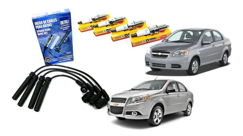 Cables De Bujía Beru Chevrolet Aveo 1.6l 2016 + 4 Bujías Ngk