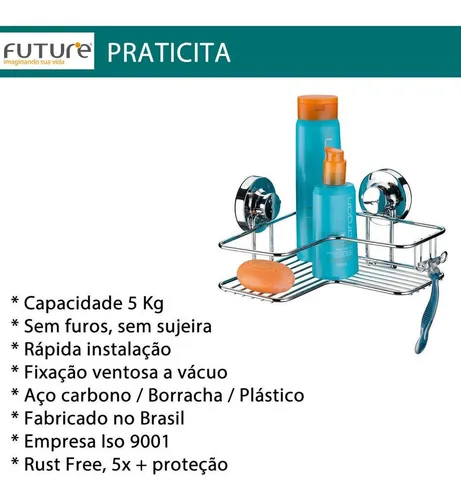 Soporte para champú y jabón de baño Box Future Chrome