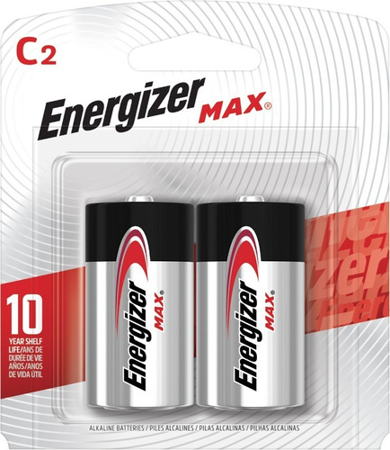 Pilha Alcalina Energizer Max® C Média - C/2 Pilhas