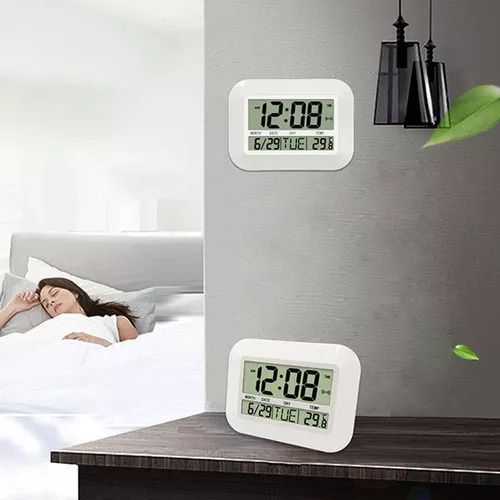 W Alarma De Reloj De Pared Electrónica Grande Con Batería De