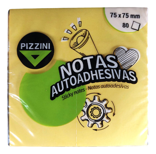 Notas Adhesivas Pizzini 75x75mm