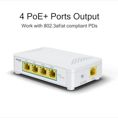 Switch Poe De 4 Puertos Gigabit Plug And Play, Switch Poe