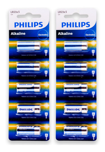Imagem 1 de 6 de 10 Pilhas Baterias Philips 23a 12v A23 Alcalina 2 Cartelas