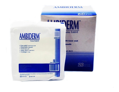 Gasa Estéril Ambiderm Desechable 10x10 Cms 20 Pounch - 5 Cu